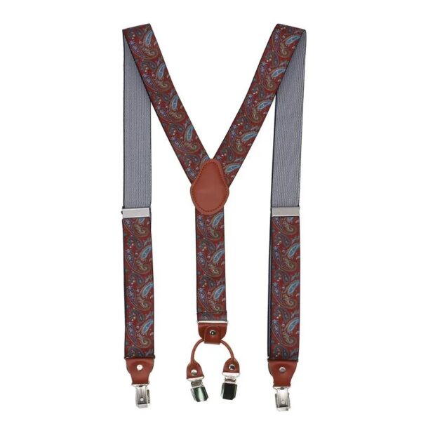 Fashion Suspenders - 4 Clips Leather Alloy Straps for Pants, Vintage Unisex Casual Suspender Trousers Strap - Ideal Husband's Gift
