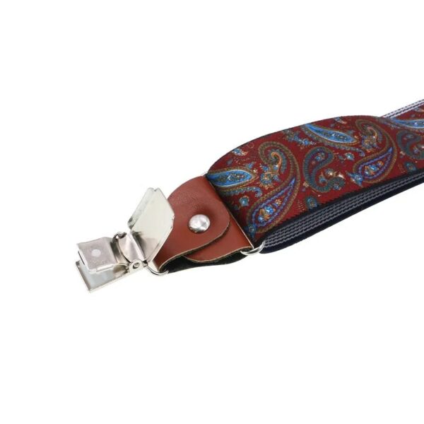 Fashion Suspenders - 4 Clips Leather Alloy Straps for Pants, Vintage Unisex Casual Suspender Trousers Strap - Ideal Husband's Gift - Image 6