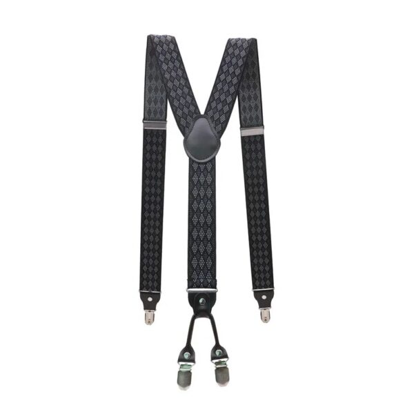 Leather Alloy Suspenders - 4 Clips Fashion Straps for Pants, Vintage Unisex Casual Suspender Trousers Strap, Ideal Husband's Gift - Image 2