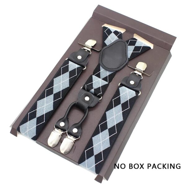Leather Alloy Suspenders - 4 Clips Fashion Straps for Pants, Vintage Unisex Casual Suspender Trousers Strap, Ideal Husband's Gift - Image 4