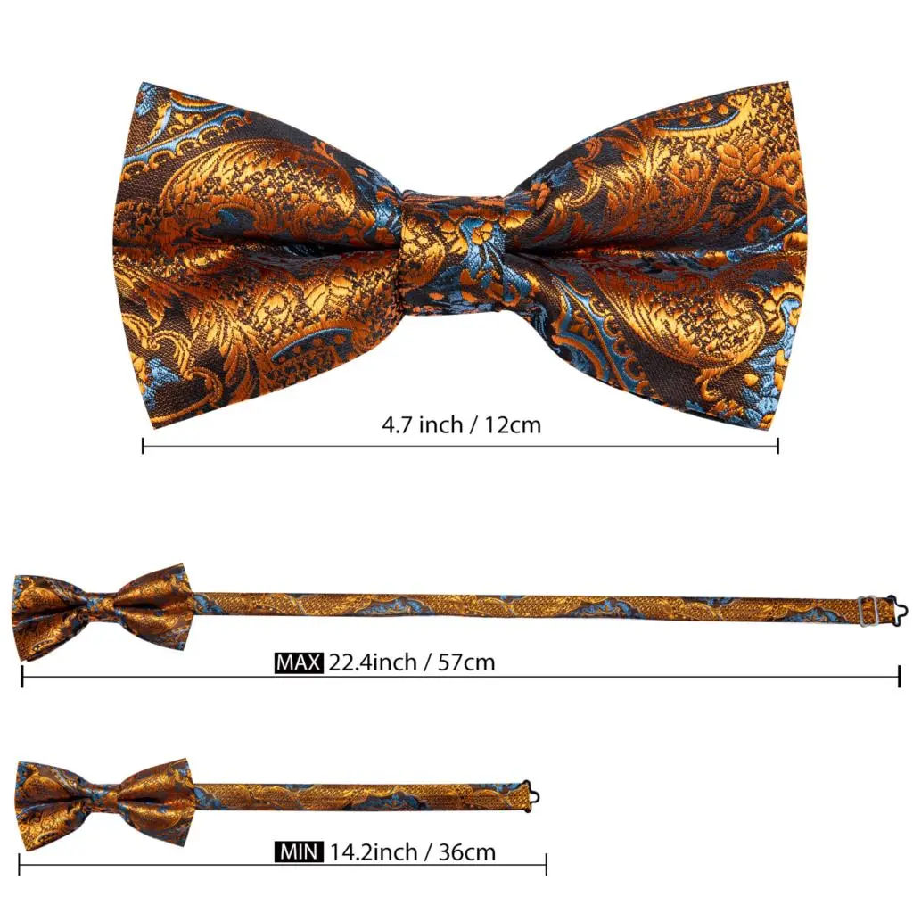 Straps For Pants - Luxury Silk Men's Suspenders with 6 Metal Clips, Bow Tie, Hanky, Cufflinks - Ideal for Weddings and Parties, Vintage and Elastic