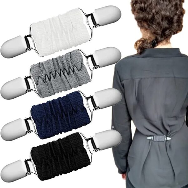 Elastic Dress Cinch Clips for Women and Kids, Collar and Shirt Back Cinch Clips Waist Tightener Set