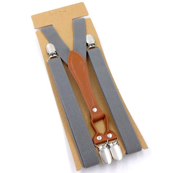 Straps For Pants - Fashion Suspenders for Men and Women, Leather Trimmed End, Y Back, Adjustable Elastic Trouser Braces, Ideal for Wedding Party - Image 4