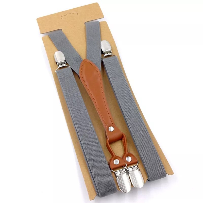 Straps For Pants - Fashion Suspenders for Men and Women, Leather Trimmed End, Y Back, Adjustable Elastic Trouser Braces, Ideal for Wedding Party