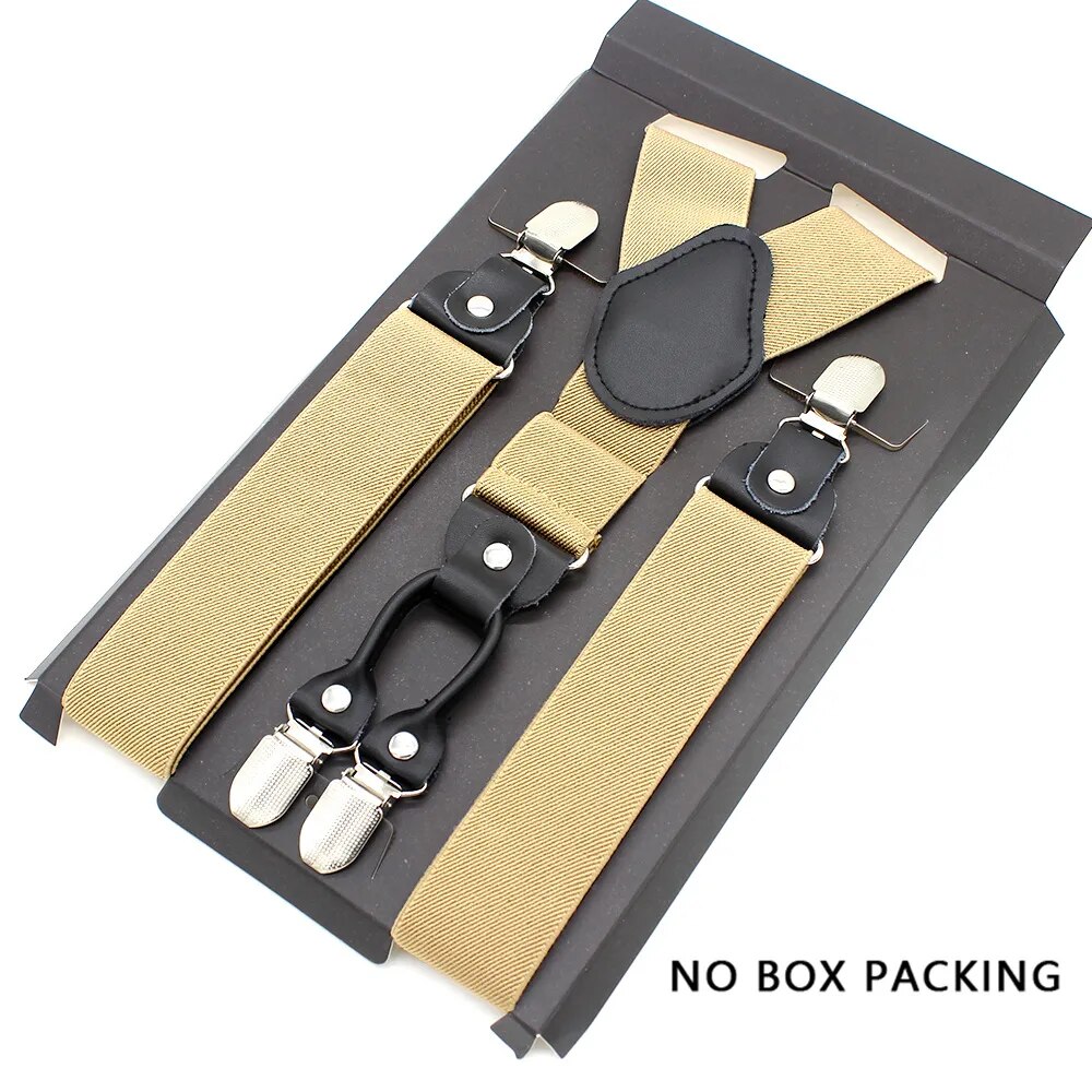 Leather Alloy Suspenders - 4 Clips Fashion Straps for Pants, Vintage Unisex Casual Suspender Trousers Strap, Ideal Husband's Gift