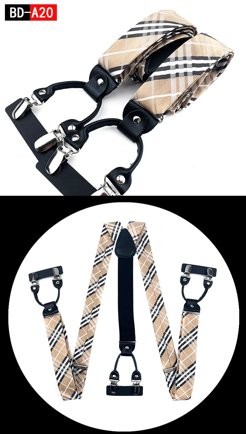 Straps For Pants - Men's Fashion Accessories Suspenders, 3.5cm Wide, Y-Back, 6 Clips, Wedding Party Event Gifts for Dad Father Husband