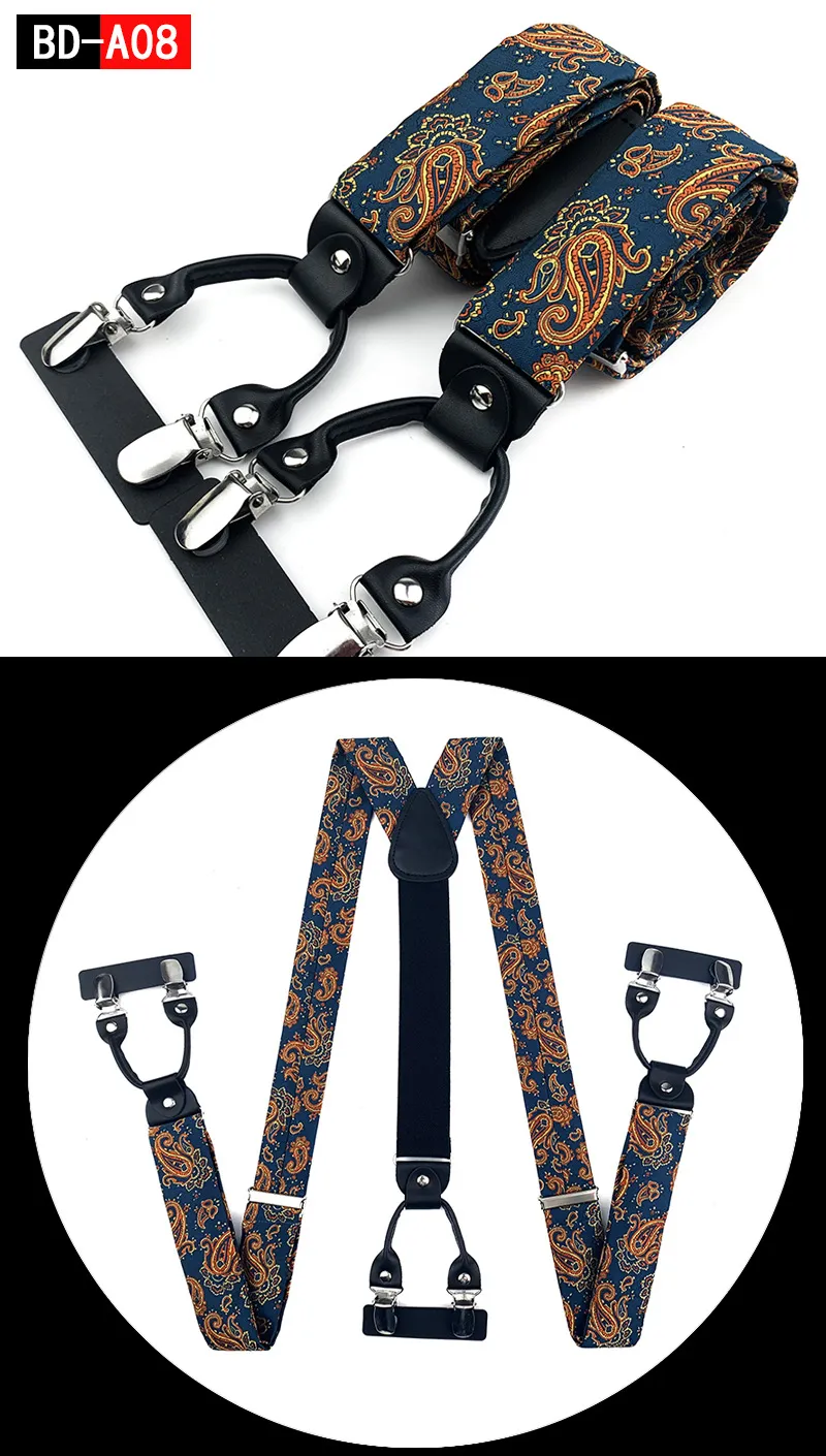 Straps For Pants - Men's Fashion Accessories Suspenders, 3.5cm Wide, Y-Back, 6 Clips, Wedding Party Event Gifts for Dad Father Husband