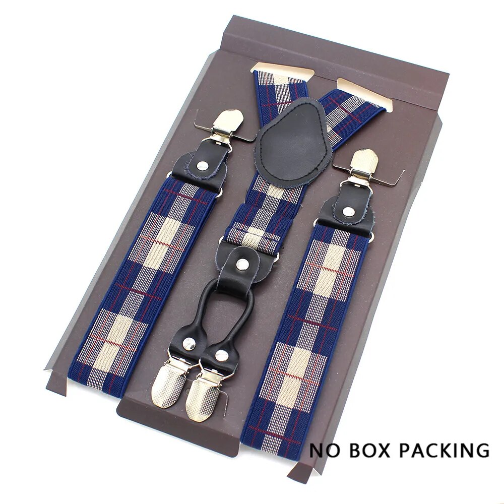 Leather Alloy Suspenders - 4 Clips Fashion Straps for Pants, Vintage Unisex Casual Suspender Trousers Strap, Ideal Husband's Gift