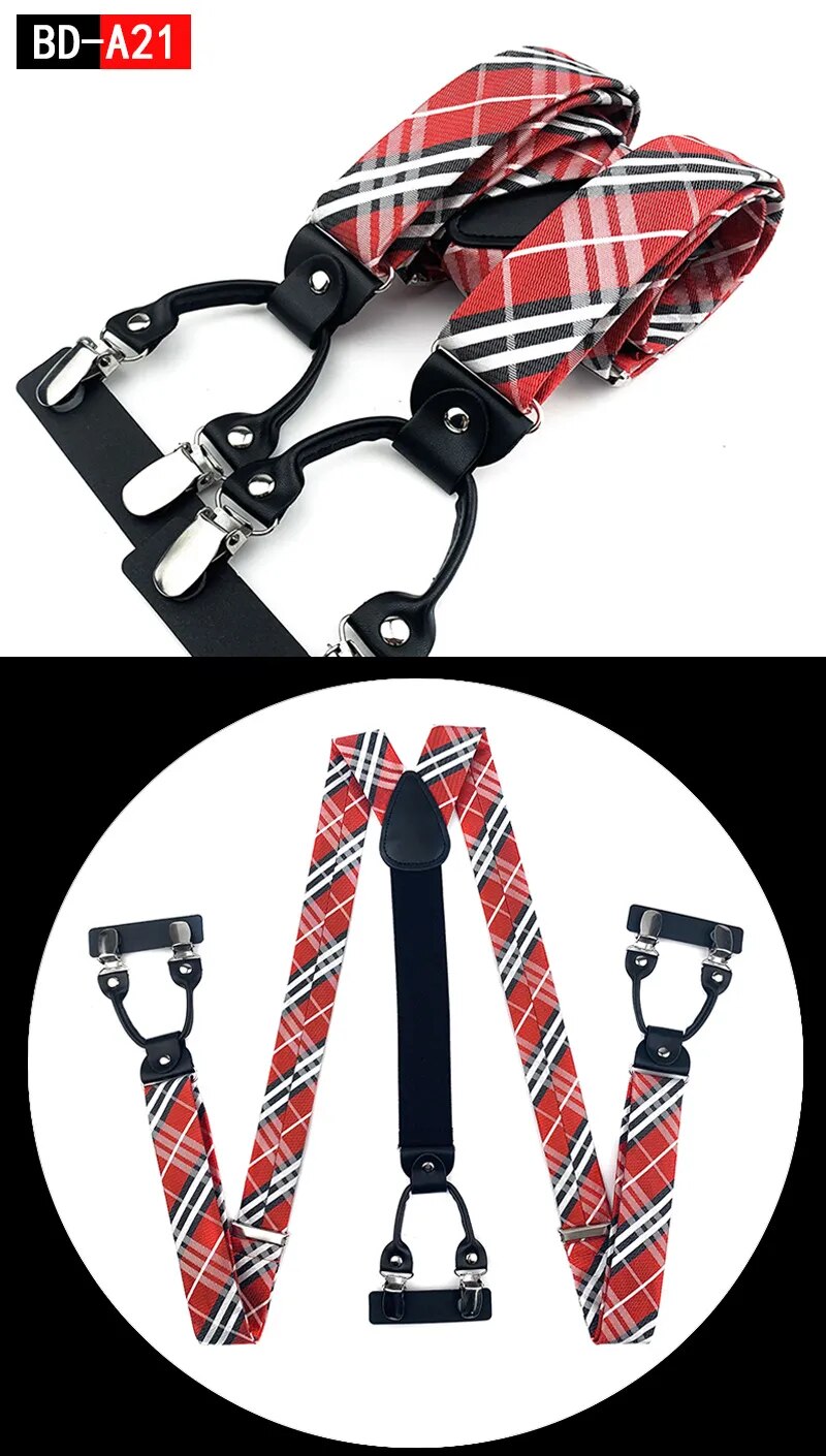 Straps For Pants - Men's Fashion Accessories Suspenders, 3.5cm Wide, Y-Back, 6 Clips, Wedding Party Event Gifts for Dad Father Husband