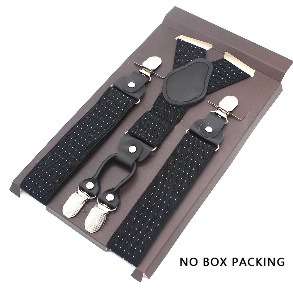 Leather Alloy Suspenders - 4 Clips Fashion Straps for Pants, Vintage Unisex Casual Suspender Trousers Strap, Ideal Husband's Gift