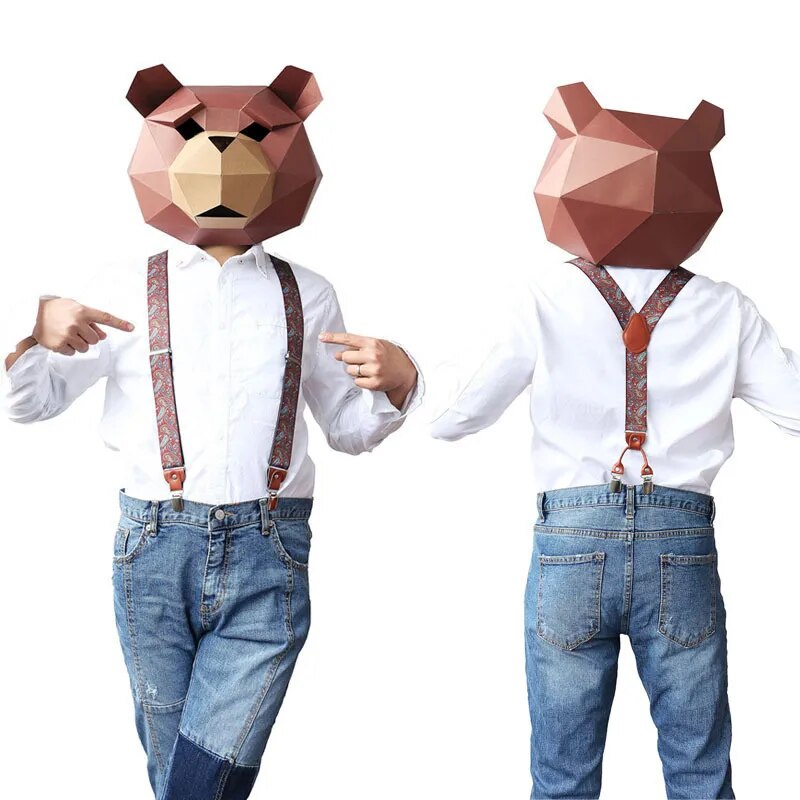 Fashion Suspenders - 4 Clips Leather Alloy Straps for Pants, Vintage Unisex Casual Suspender Trousers Strap - Ideal Husband's Gift