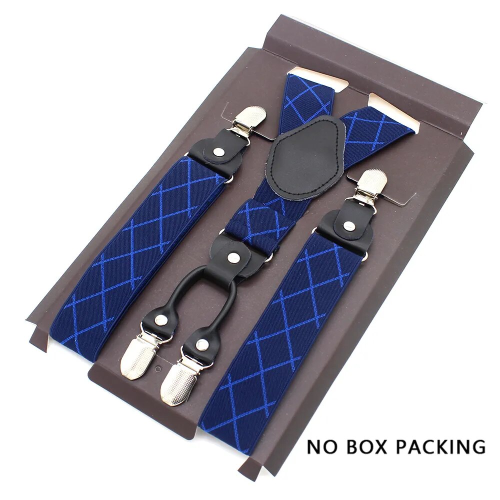Leather Alloy Suspenders - 4 Clips Fashion Straps for Pants, Vintage Unisex Casual Suspender Trousers Strap, Ideal Husband's Gift