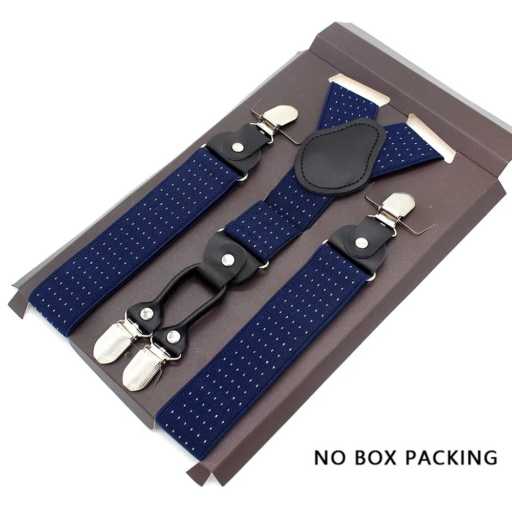Leather Alloy Suspenders - 4 Clips Fashion Straps for Pants, Vintage Unisex Casual Suspender Trousers Strap, Ideal Husband's Gift