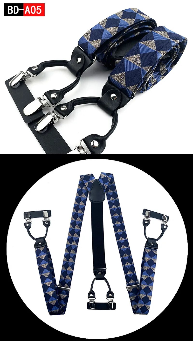 Straps For Pants - Men's Fashion Accessories Suspenders, 3.5cm Wide, Y-Back, 6 Clips, Wedding Party Event Gifts for Dad Father Husband