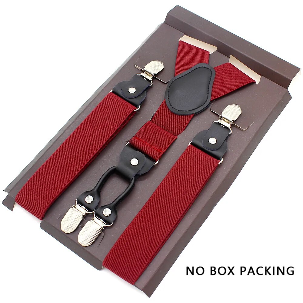 Leather Alloy Suspenders - 4 Clips Fashion Straps for Pants, Vintage Unisex Casual Suspender Trousers Strap, Ideal Husband's Gift