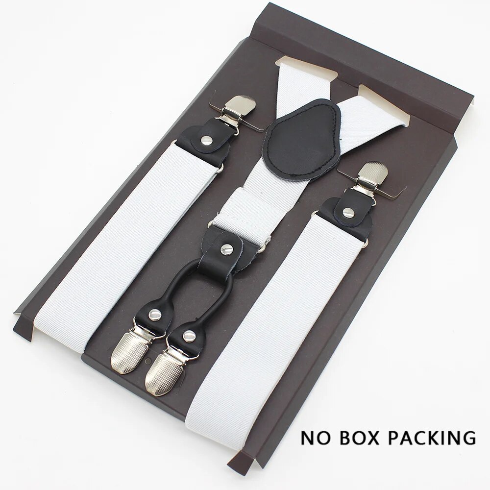 Leather Alloy Suspenders - 4 Clips Fashion Straps for Pants, Vintage Unisex Casual Suspender Trousers Strap, Ideal Husband's Gift