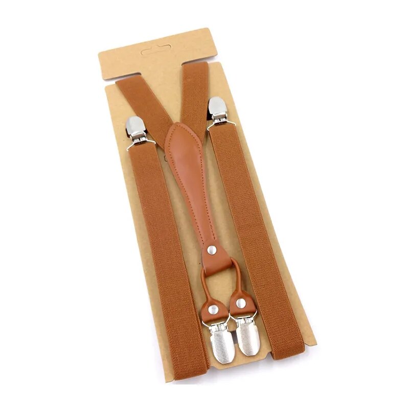 Straps For Pants - Fashion Suspenders for Men and Women, Leather Trimmed End, Y Back, Adjustable Elastic Trouser Braces, Ideal for Wedding Party