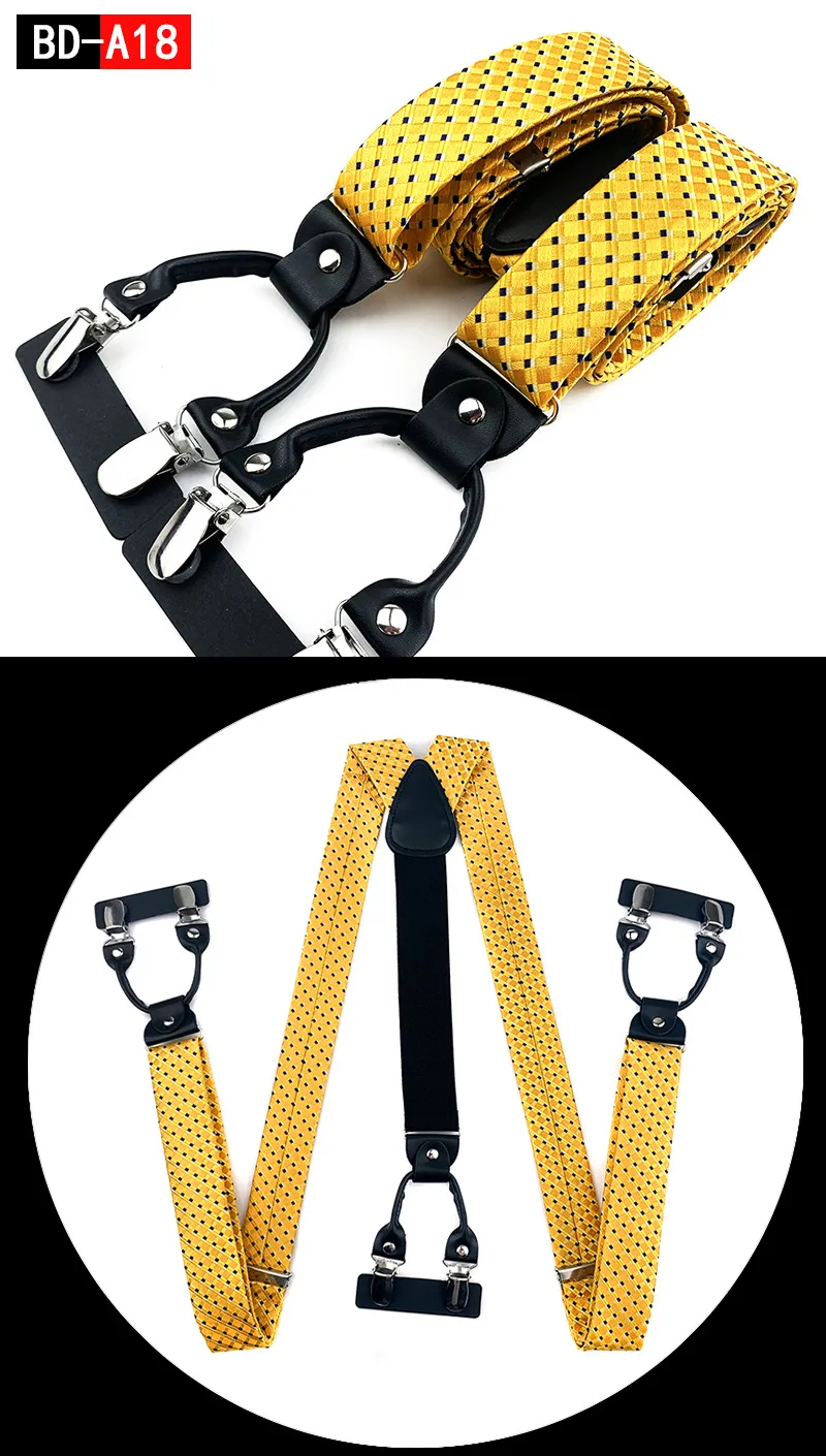 Straps For Pants - Men's Fashion Accessories Suspenders, 3.5cm Wide, Y-Back, 6 Clips, Wedding Party Event Gifts for Dad Father Husband