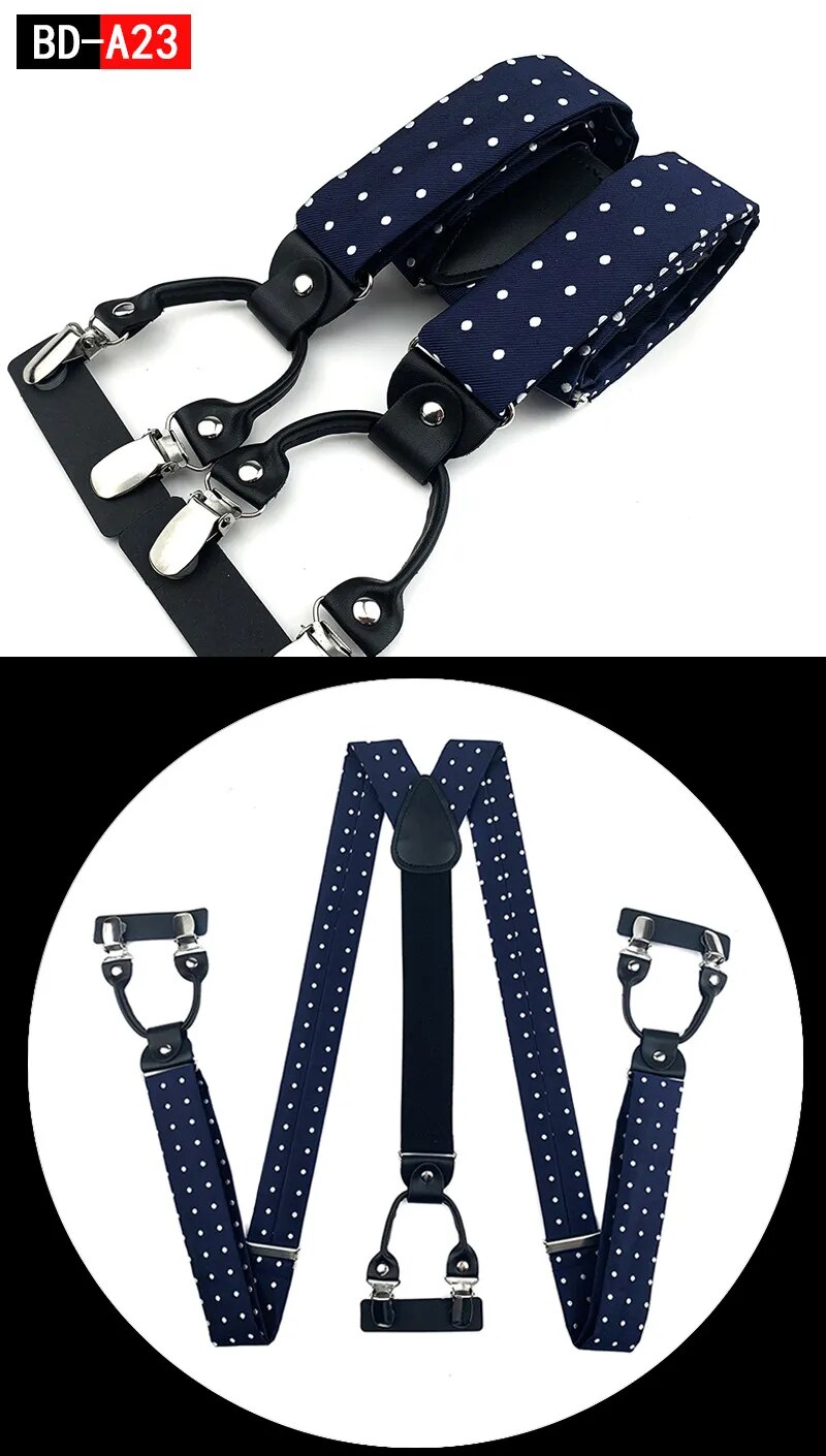 Straps For Pants - Men's Fashion Accessories Suspenders, 3.5cm Wide, Y-Back, 6 Clips, Wedding Party Event Gifts for Dad Father Husband