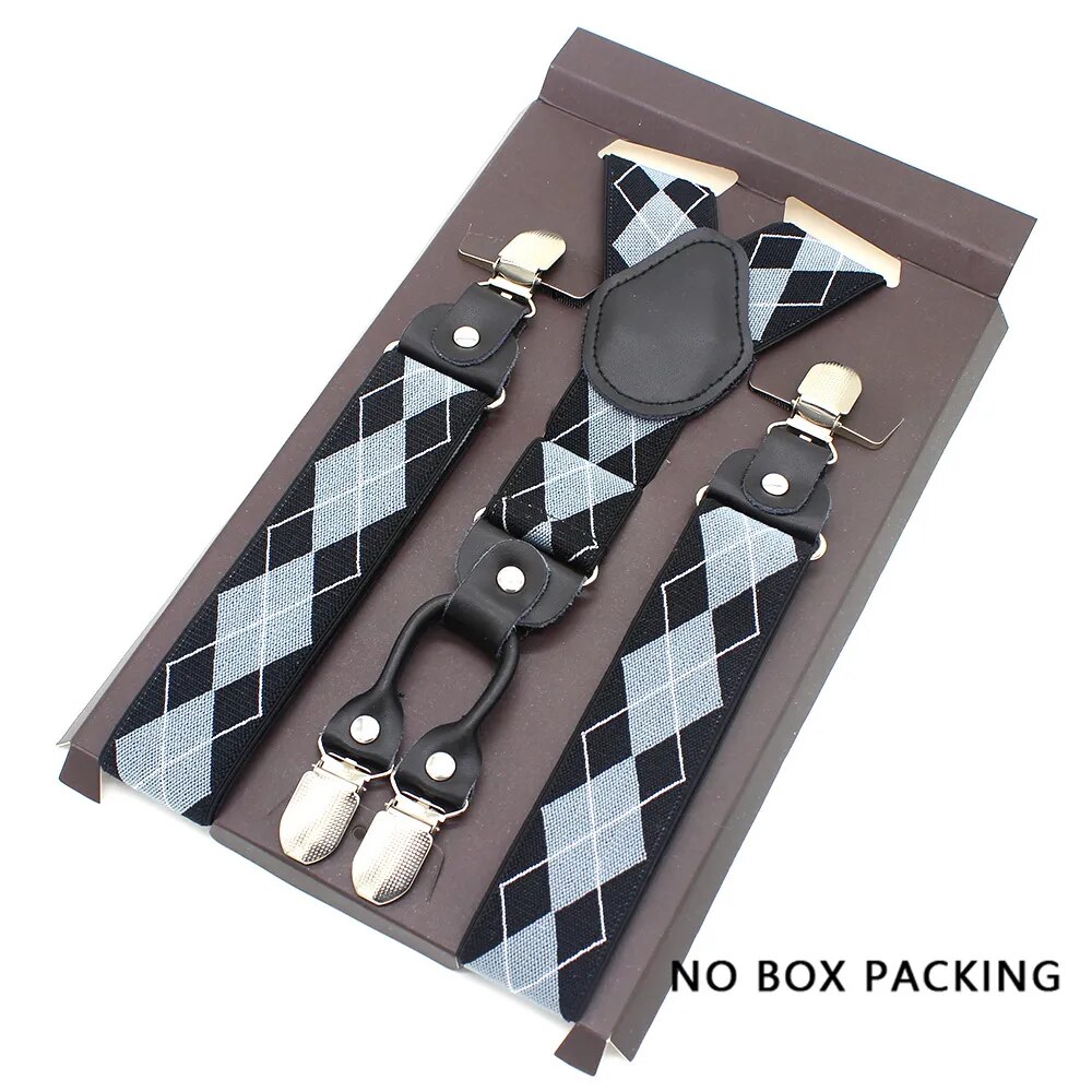 Leather Alloy Suspenders - 4 Clips Fashion Straps for Pants, Vintage Unisex Casual Suspender Trousers Strap, Ideal Husband's Gift