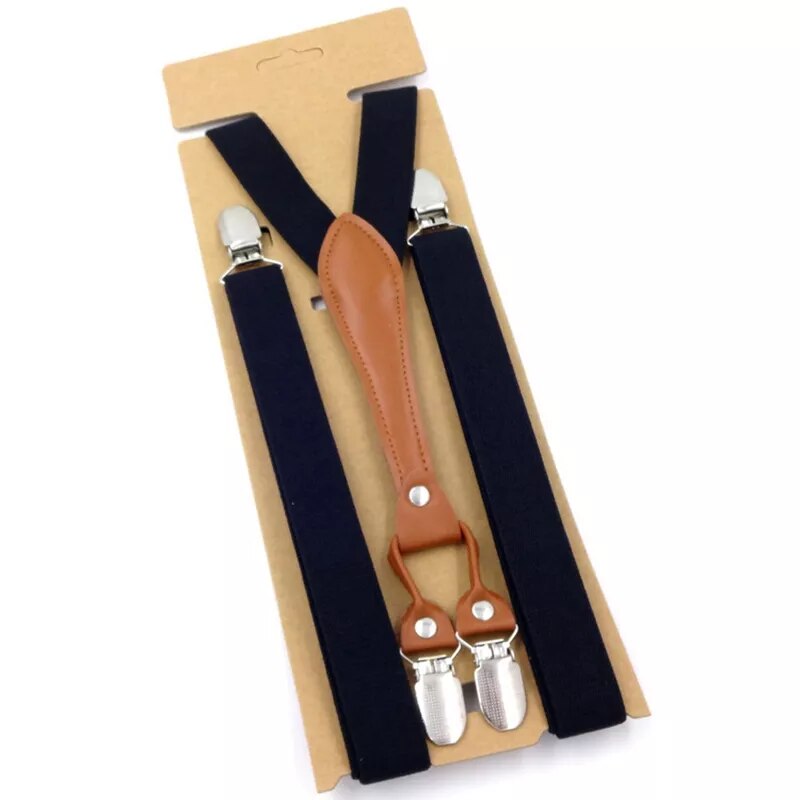 Straps For Pants - Fashion Suspenders for Men and Women, Leather Trimmed End, Y Back, Adjustable Elastic Trouser Braces, Ideal for Wedding Party