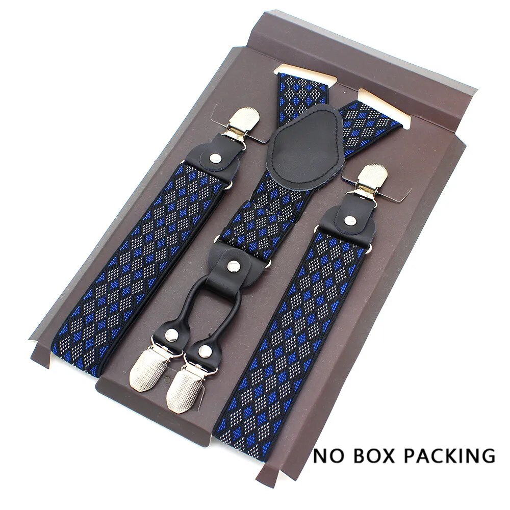 Leather Alloy Suspenders - 4 Clips Fashion Straps for Pants, Vintage Unisex Casual Suspender Trousers Strap, Ideal Husband's Gift