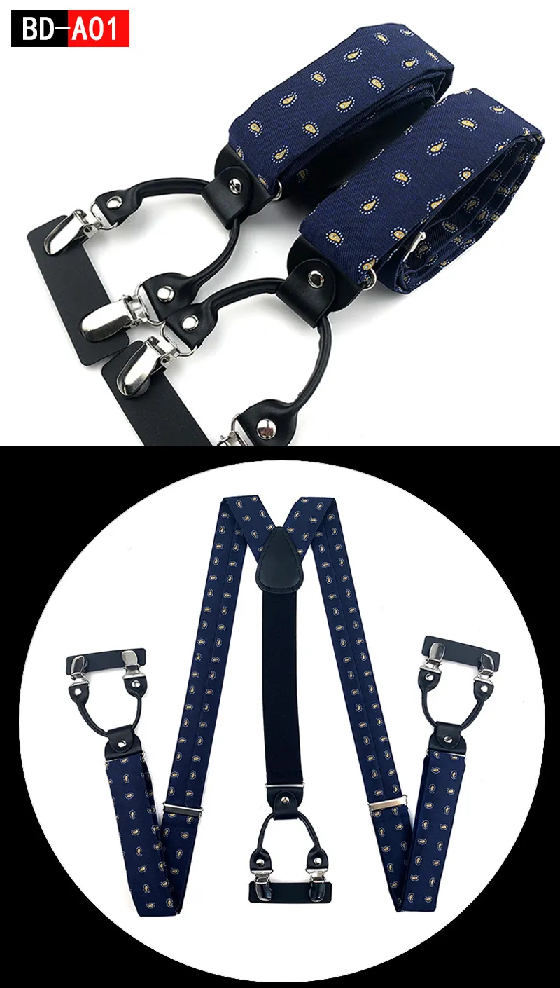 Straps For Pants - Men's Fashion Accessories Suspenders, 3.5cm Wide, Y-Back, 6 Clips, Wedding Party Event Gifts for Dad Father Husband