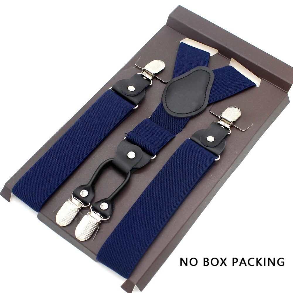 Leather Alloy Suspenders - 4 Clips Fashion Straps for Pants, Vintage Unisex Casual Suspender Trousers Strap, Ideal Husband's Gift