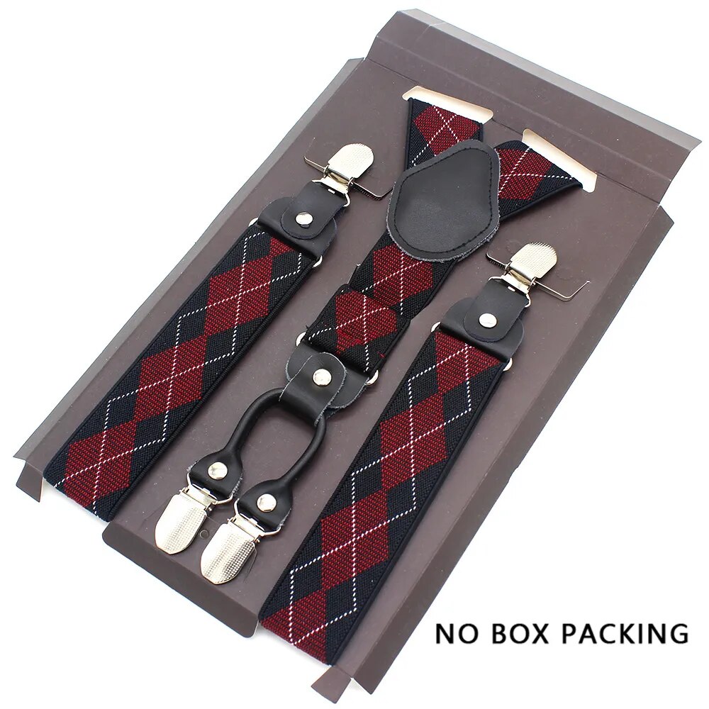 Leather Alloy Suspenders - 4 Clips Fashion Straps for Pants, Vintage Unisex Casual Suspender Trousers Strap, Ideal Husband's Gift