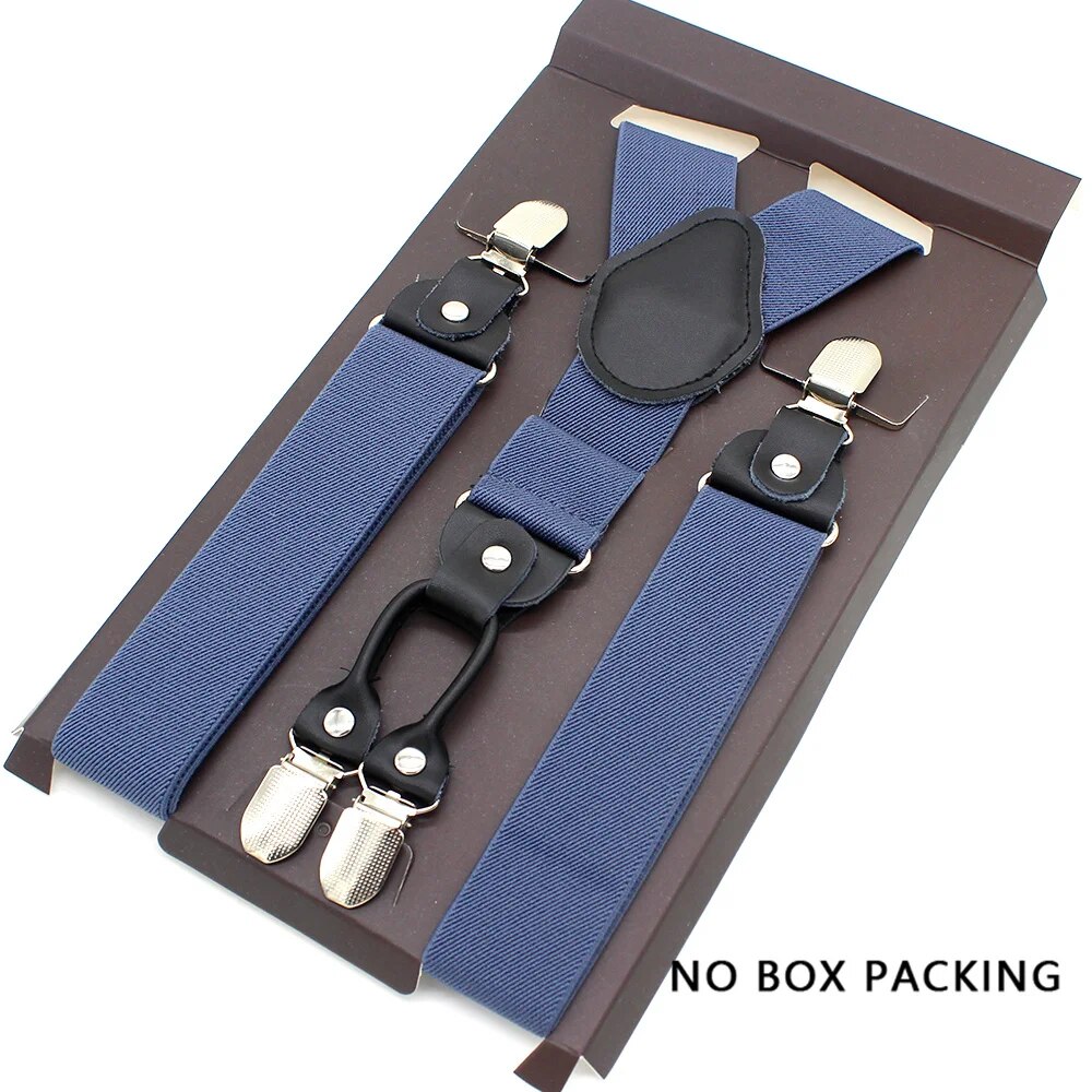 Leather Alloy Suspenders - 4 Clips Fashion Straps for Pants, Vintage Unisex Casual Suspender Trousers Strap, Ideal Husband's Gift