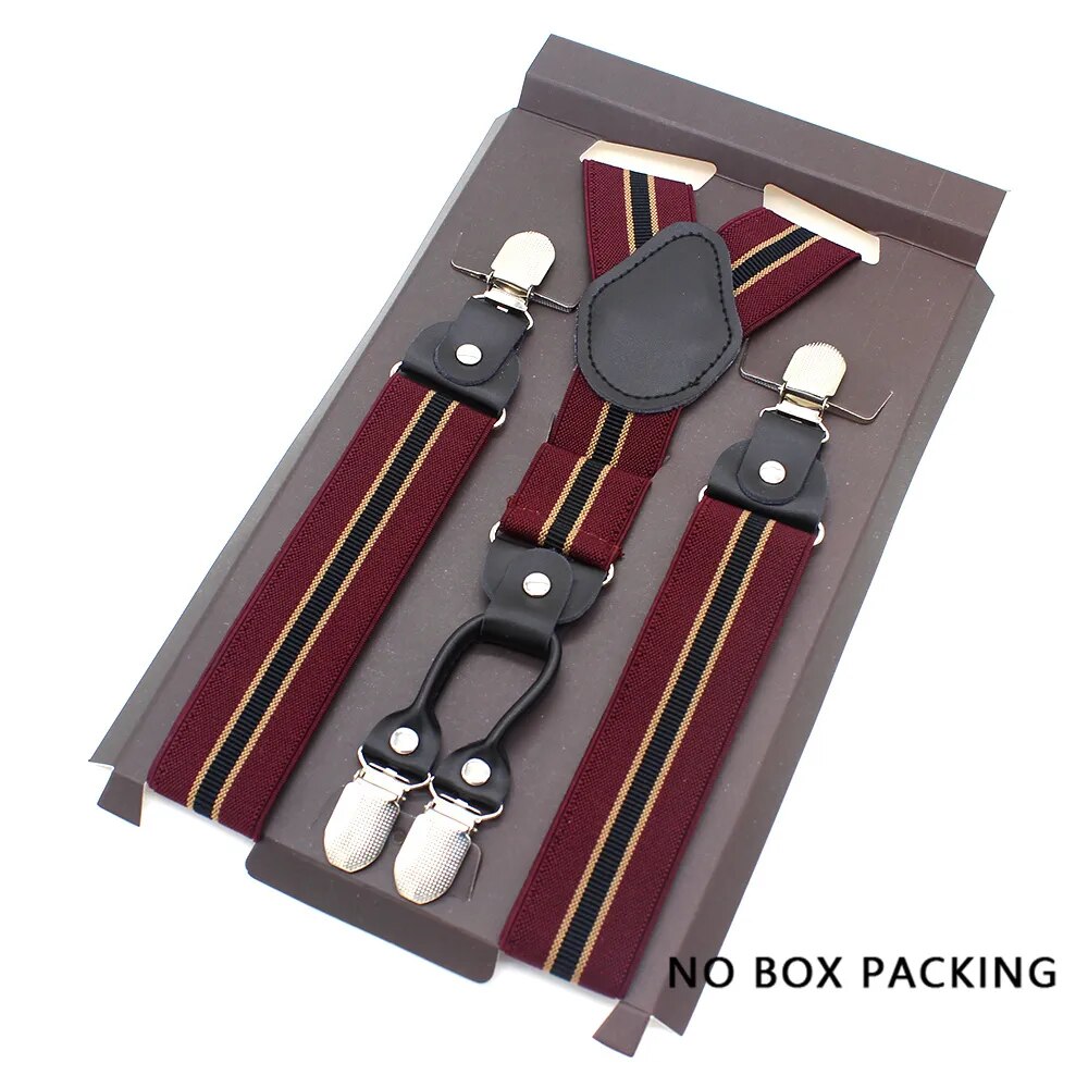 Leather Alloy Suspenders - 4 Clips Fashion Straps for Pants, Vintage Unisex Casual Suspender Trousers Strap, Ideal Husband's Gift