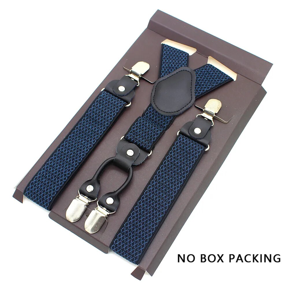 Leather Alloy Suspenders - 4 Clips Fashion Straps for Pants, Vintage Unisex Casual Suspender Trousers Strap, Ideal Husband's Gift