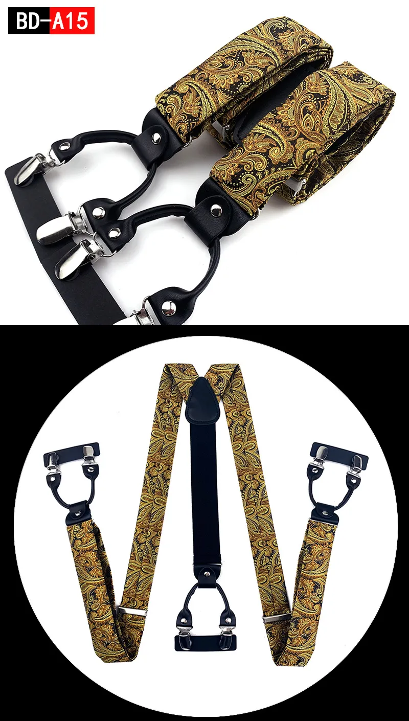 Straps For Pants - Men's Fashion Accessories Suspenders, 3.5cm Wide, Y-Back, 6 Clips, Wedding Party Event Gifts for Dad Father Husband