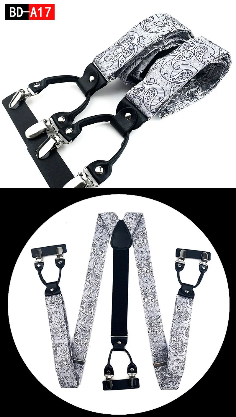 Straps For Pants - Men's Fashion Accessories Suspenders, 3.5cm Wide, Y-Back, 6 Clips, Wedding Party Event Gifts for Dad Father Husband