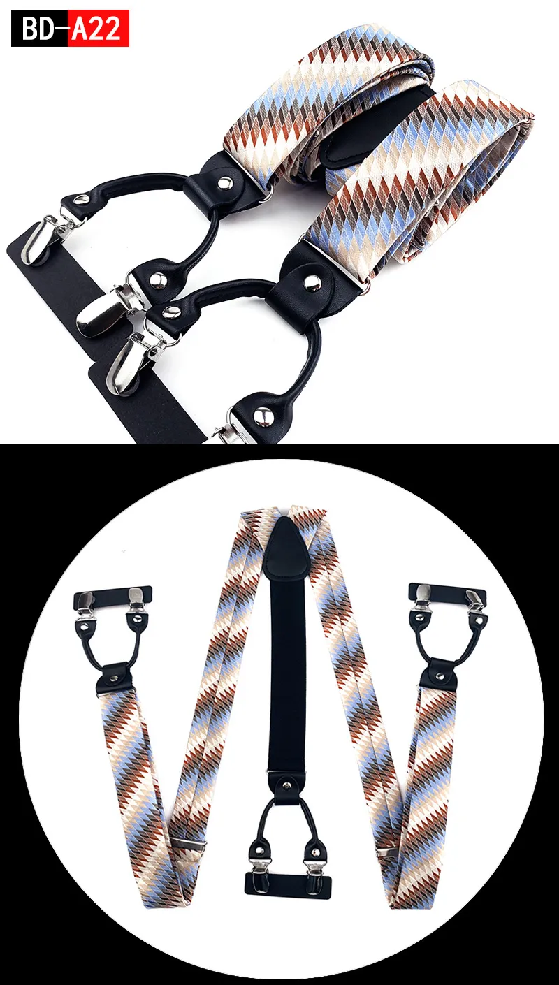 Straps For Pants - Men's Fashion Accessories Suspenders, 3.5cm Wide, Y-Back, 6 Clips, Wedding Party Event Gifts for Dad Father Husband