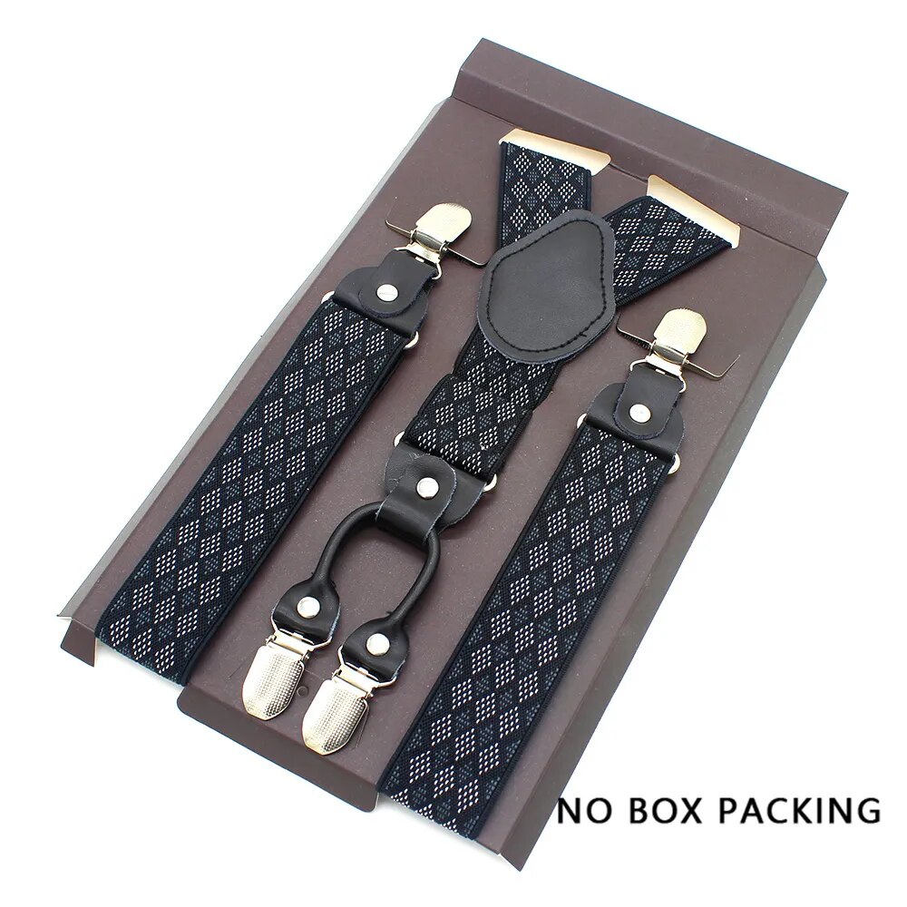 Leather Alloy Suspenders - 4 Clips Fashion Straps for Pants, Vintage Unisex Casual Suspender Trousers Strap, Ideal Husband's Gift