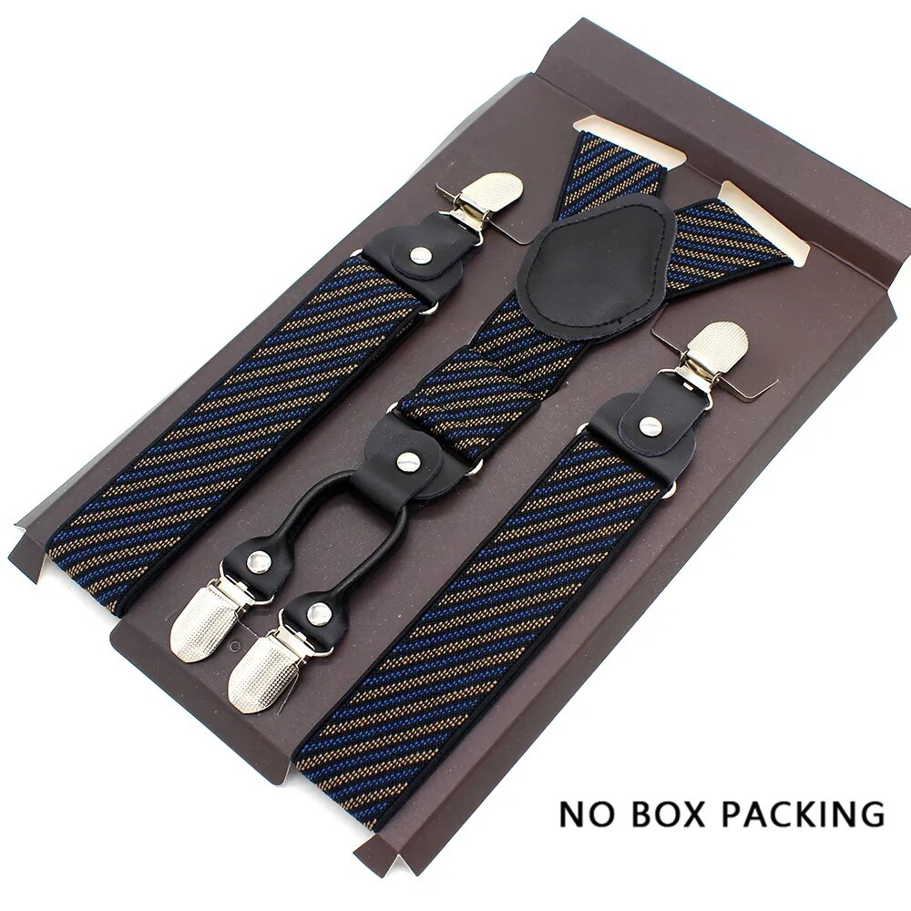 Leather Alloy Suspenders - 4 Clips Fashion Straps for Pants, Vintage Unisex Casual Suspender Trousers Strap, Ideal Husband's Gift
