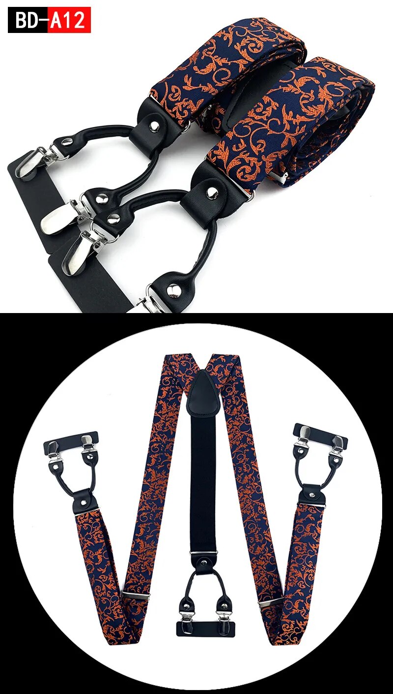 Straps For Pants - Men's Fashion Accessories Suspenders, 3.5cm Wide, Y-Back, 6 Clips, Wedding Party Event Gifts for Dad Father Husband
