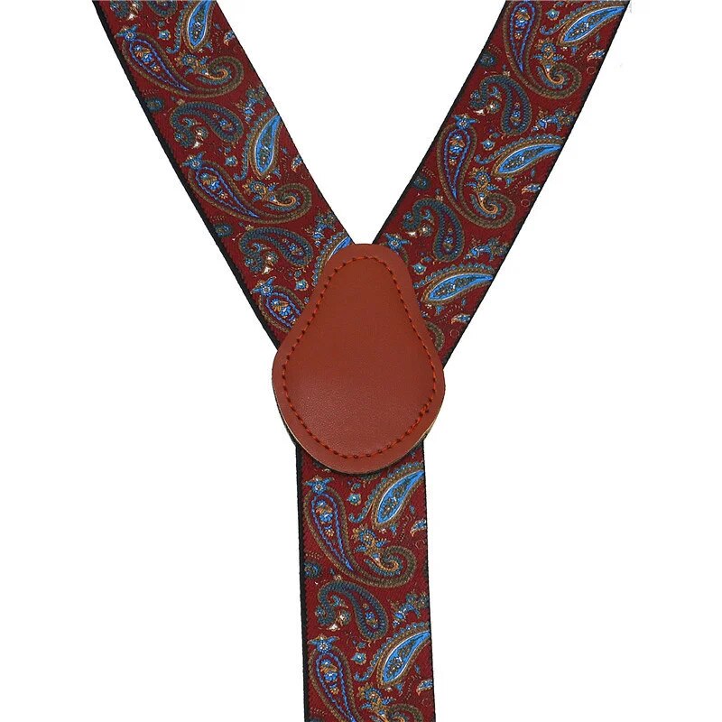 Fashion Suspenders - 4 Clips Leather Alloy Straps for Pants, Vintage Unisex Casual Suspender Trousers Strap - Ideal Husband's Gift