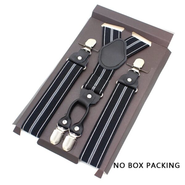 Leather Alloy Suspenders - 4 Clips Fashion Straps for Pants, Vintage Unisex Casual Suspender Trousers Strap, Ideal Husband's Gift - Image 9