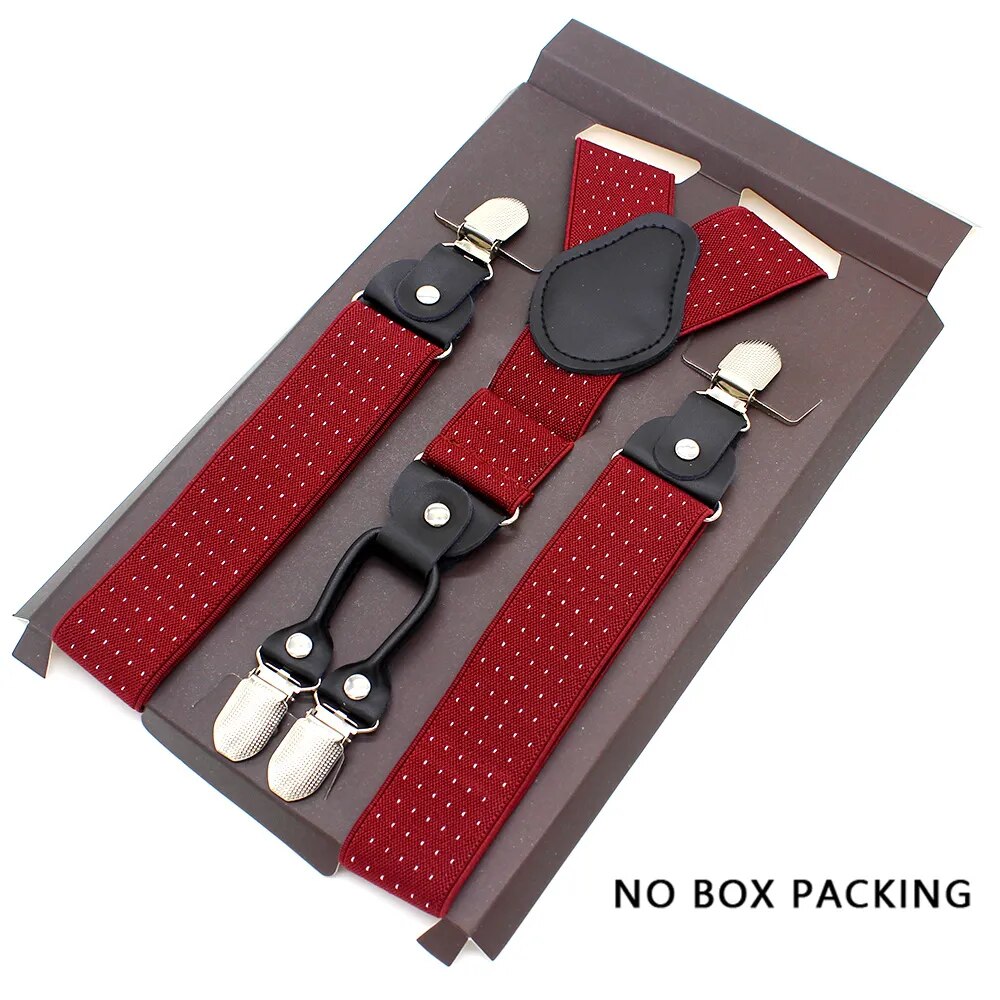 Leather Alloy Suspenders - 4 Clips Fashion Straps for Pants, Vintage Unisex Casual Suspender Trousers Strap, Ideal Husband's Gift