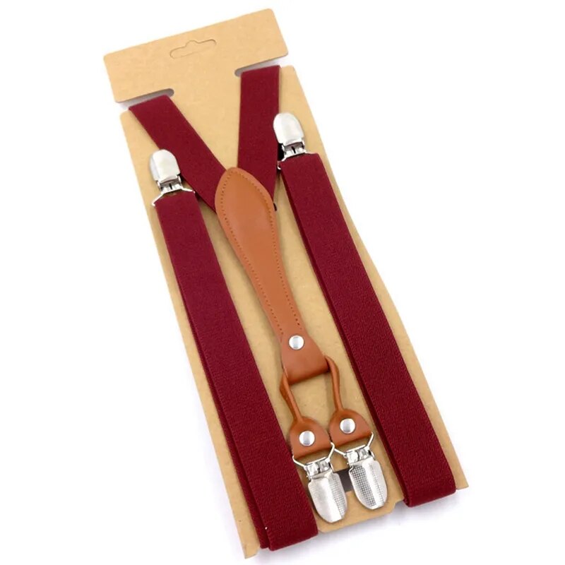 Straps For Pants - Fashion Suspenders for Men and Women, Leather Trimmed End, Y Back, Adjustable Elastic Trouser Braces, Ideal for Wedding Party