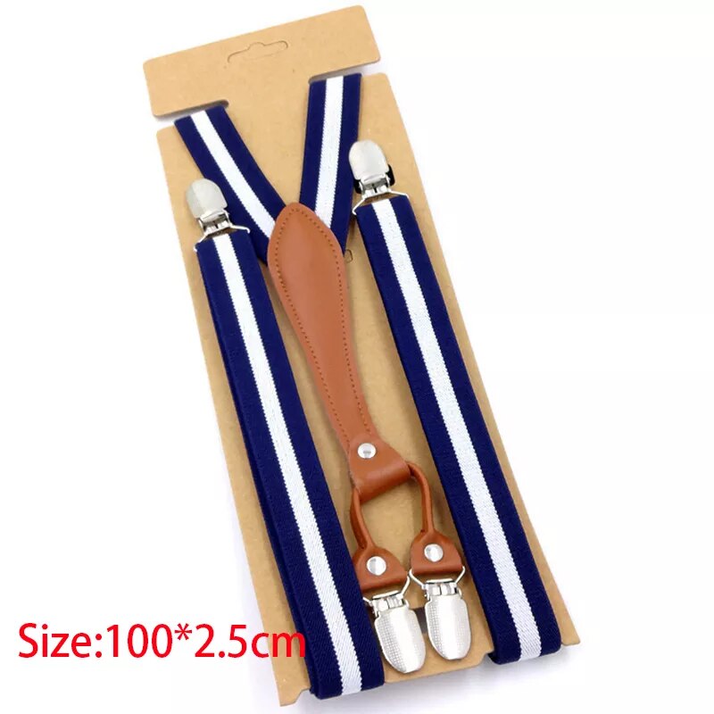 Straps For Pants - Fashion Suspenders for Men and Women, Leather Trimmed End, Y Back, Adjustable Elastic Trouser Braces, Ideal for Wedding Party