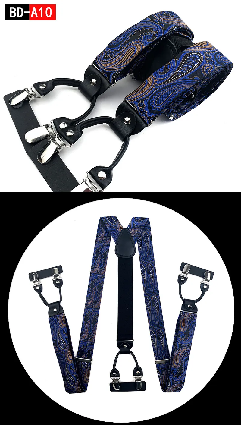 Straps For Pants - Men's Fashion Accessories Suspenders, 3.5cm Wide, Y-Back, 6 Clips, Wedding Party Event Gifts for Dad Father Husband