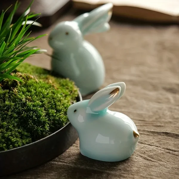 Ceramic Rabbit Figurines Charming Easter and Home Décor Gifts - Porcelain Art for Modern Homes, Weddings, and Crafts - Image 3