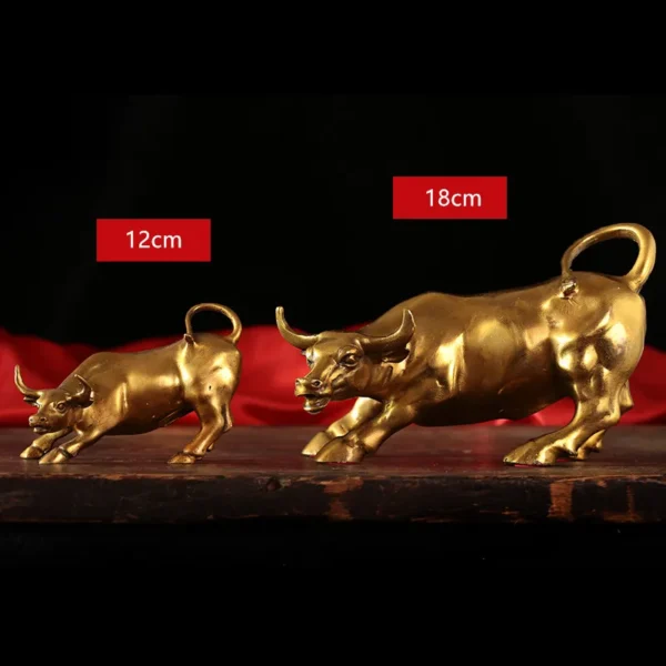 Wall Street Cattle Sculpture, Copper Cow Statue - Ideal Office Decoration, Mascot, and Business Gift showcasing Artistic Craftsmanship - Image 4