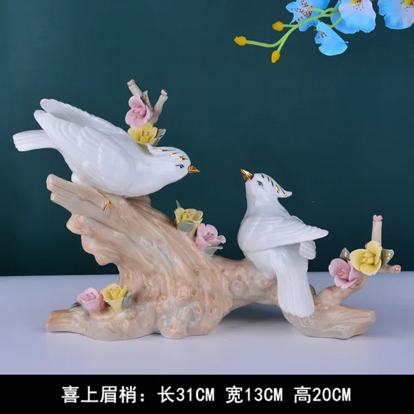 Ceramic Hummingbird Figurines Charming Home Decor and Gift Accessories Featuring Delicate Flower Birds - Image 4