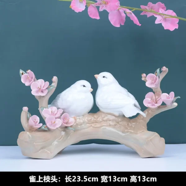 Ceramic Hummingbird Figurines Charming Home Decor and Gift Accessories Featuring Delicate Flower Birds - Image 5