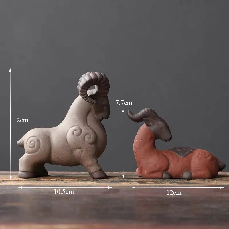 Artistic Home Decor Ceramic Animal Figurines, Tea Tray Accessories Unique Sheep Ornaments for a Charming Ambiance