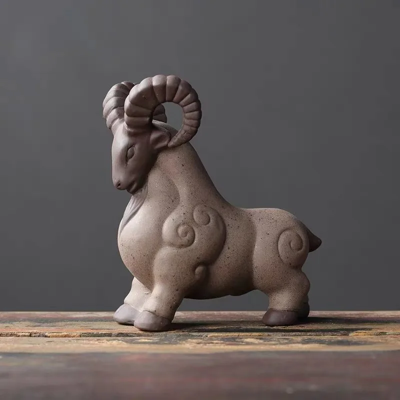Artistic Home Decor Ceramic Animal Figurines, Tea Tray Accessories Unique Sheep Ornaments for a Charming Ambiance